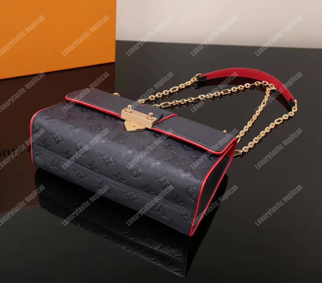 LV Saint Sulpice PM Monogram Empreinte Leather Marine Rouge