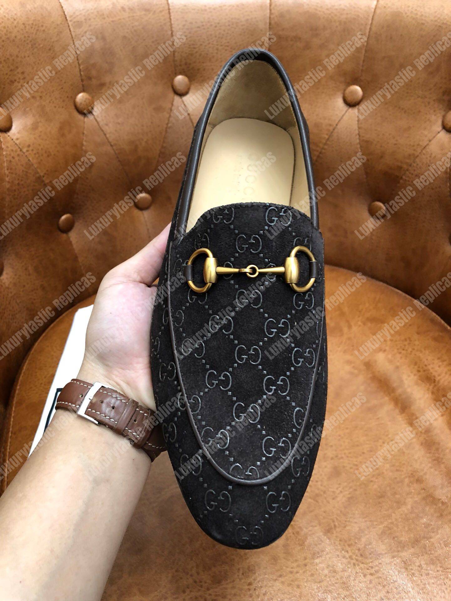 G*u*i jordaan gg velvet loafer brown