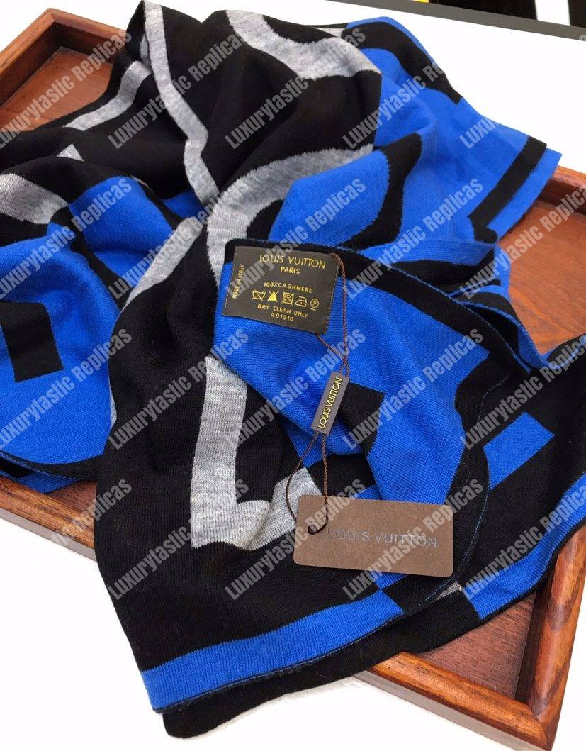 LV Horizon Scarf Gris Bleu