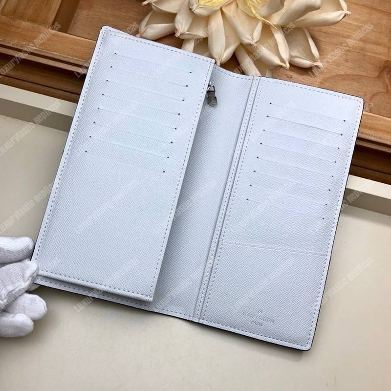 LV Brazza Wallet K45 Taiga Monogram Blanc