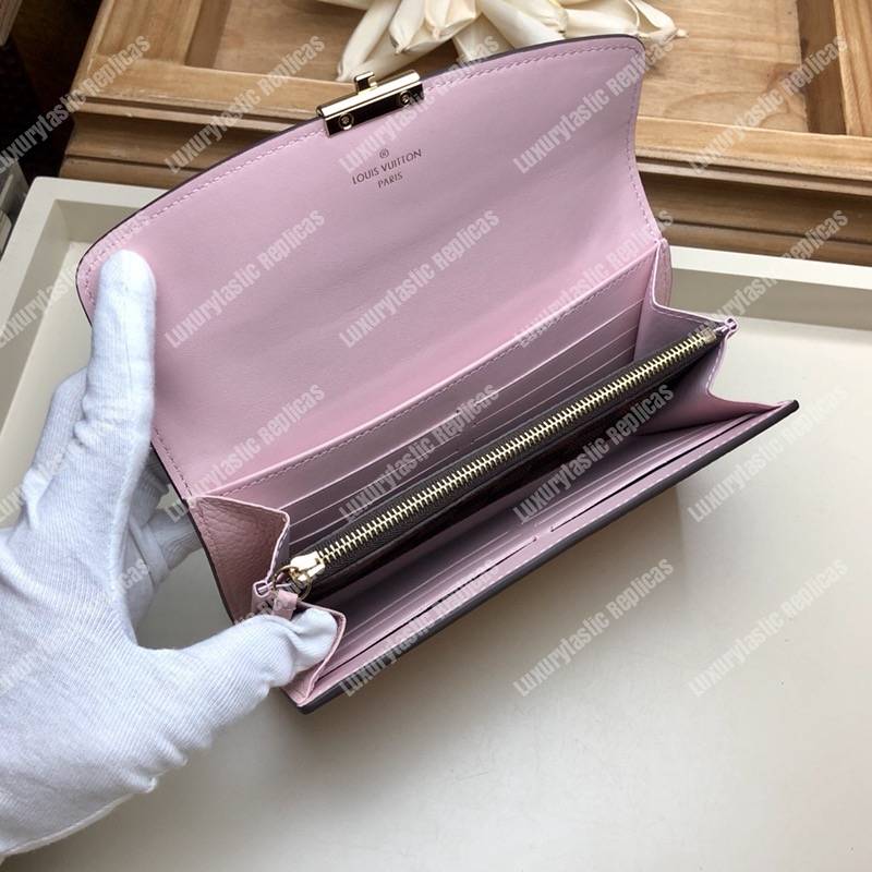 LV Croisette Wallet Damier canvas w/ grained leather Magnolia