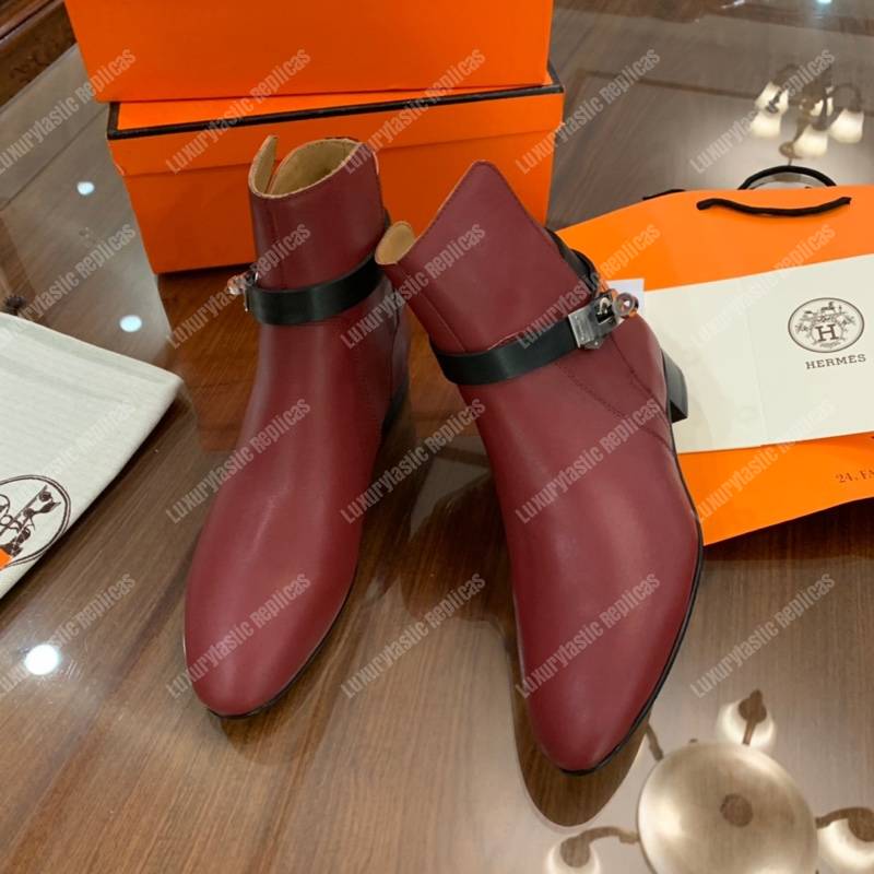 H**mes neo ankle boot red