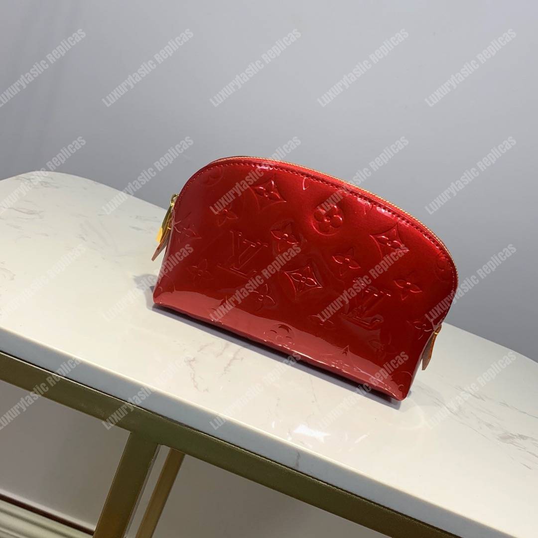 LV Cosmetic Pouch Monogram Vernis Leather Cherry