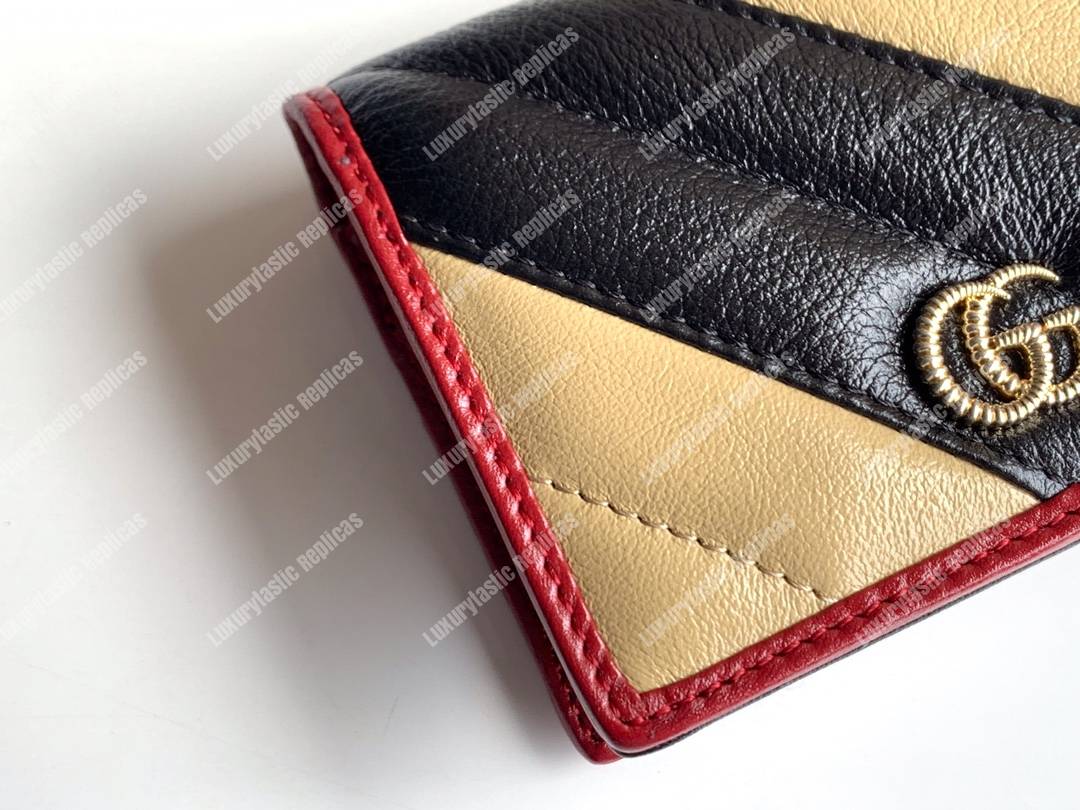 G*u*i gg marmont card case wallet black beige