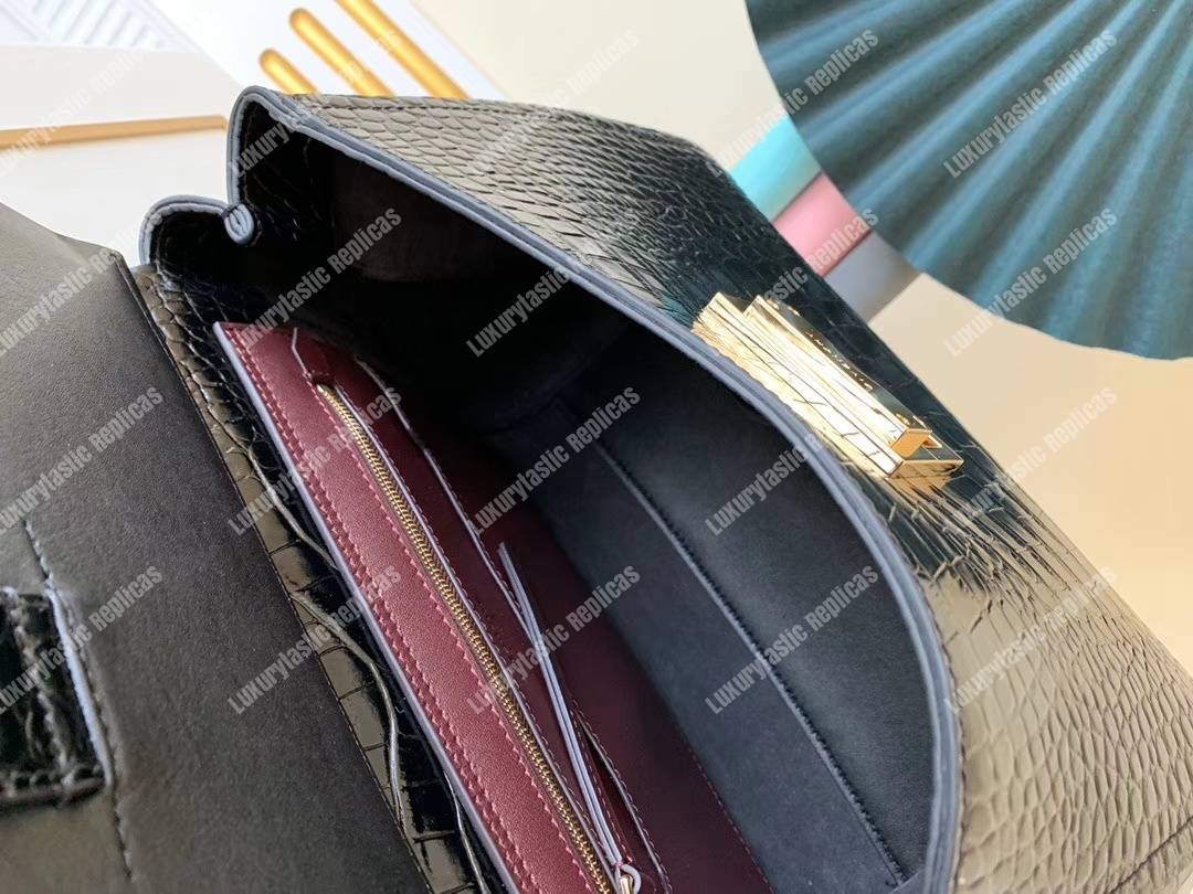 Givenchy Medium Mystic Bag In Crocodile-Effect Leather Black