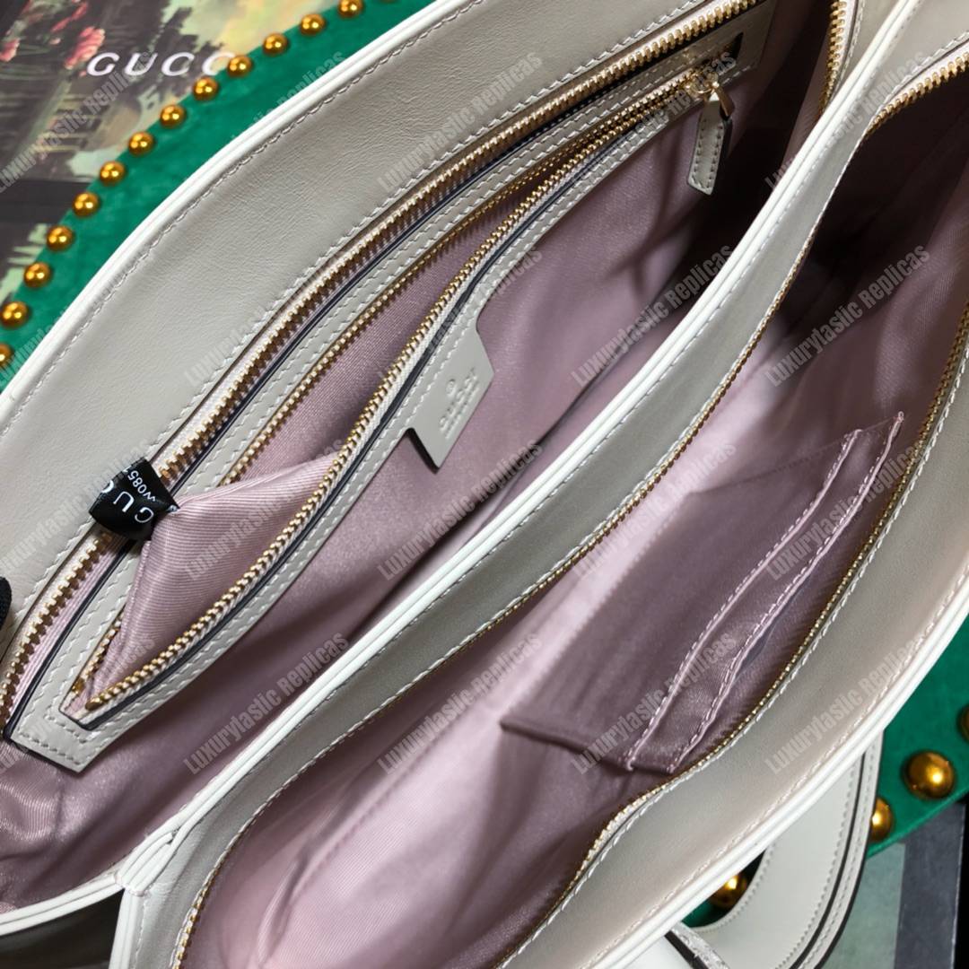 G*u*i arli large top handle bag white