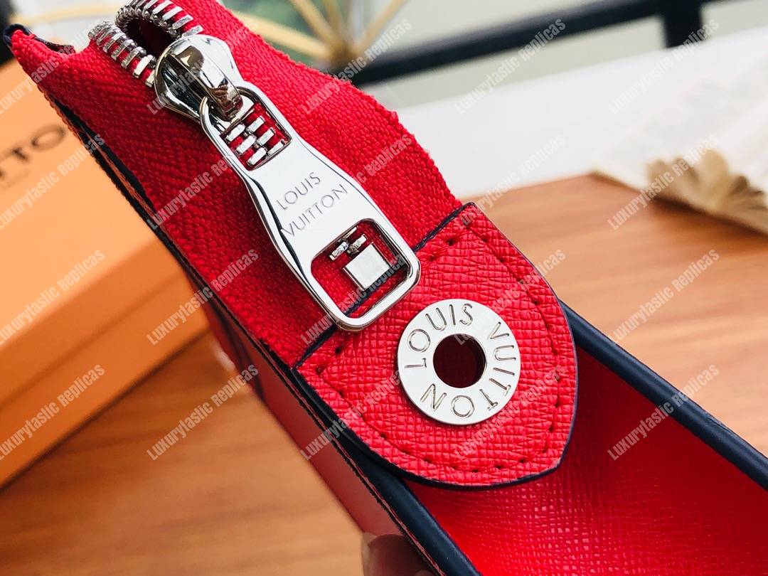 LV Pochette Voyage MM Taiga Leather Red
