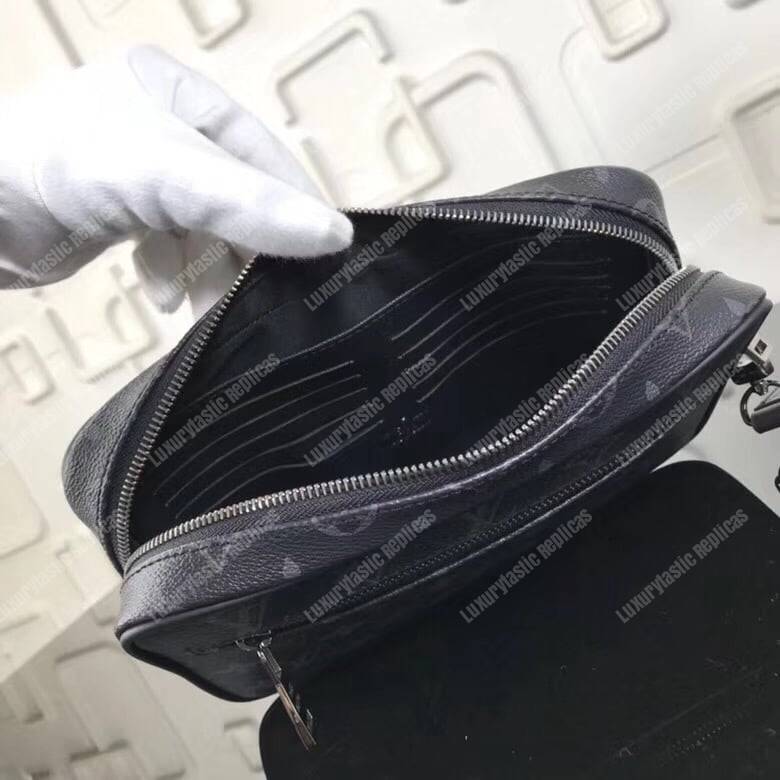 LV Kasai Clutch Monogram Eclipse