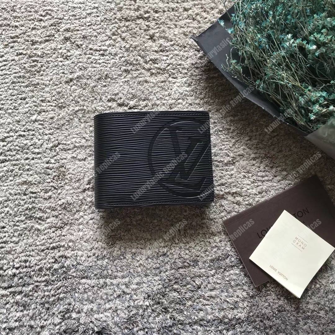 LV Multiple Wallet Epi Leather Noir Initial