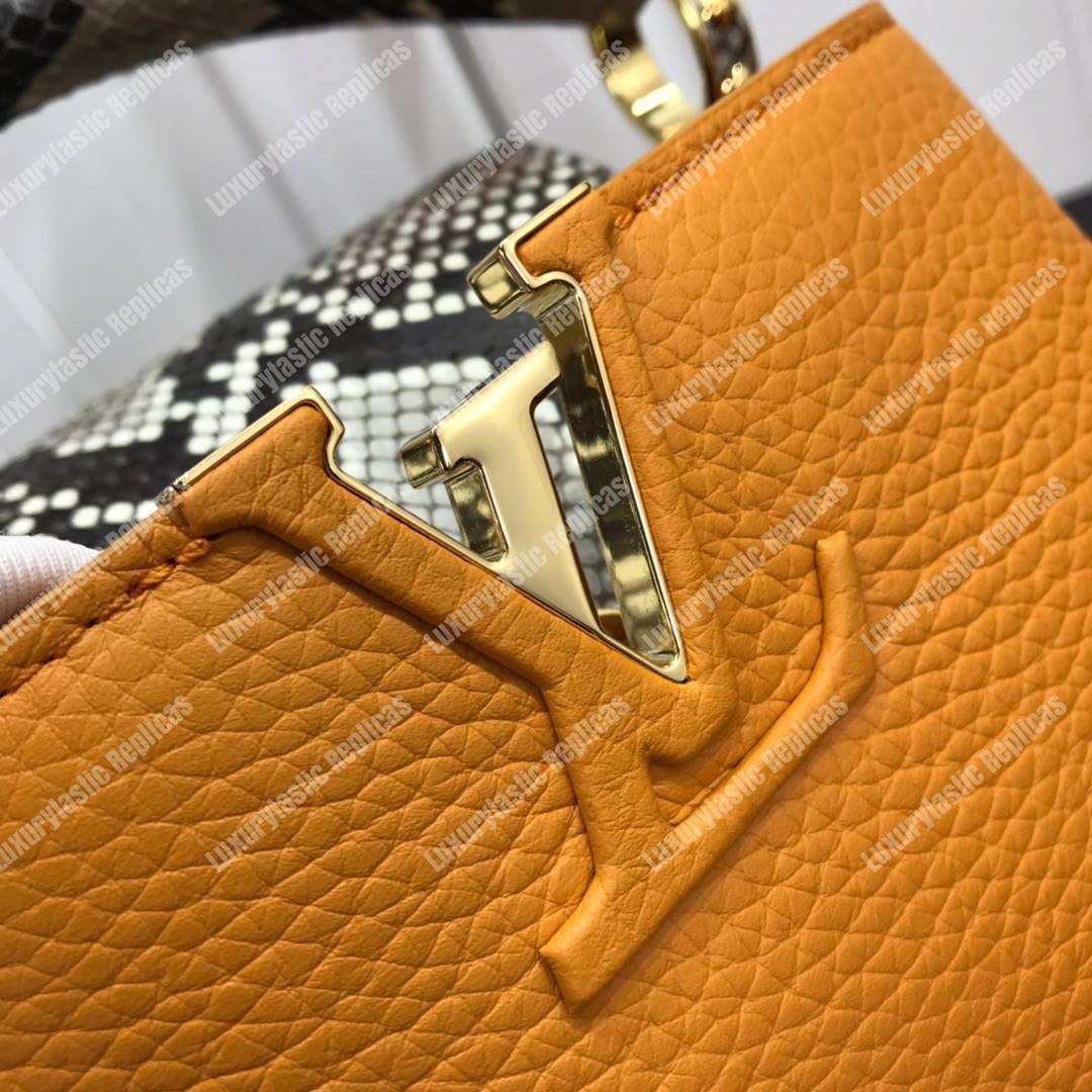 LV Capucines Mini Taurillon Python Jaune