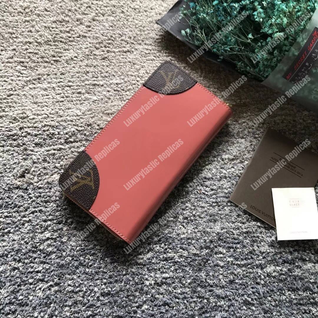 LV Zippy Wallet Patent Leather Vieux Rose