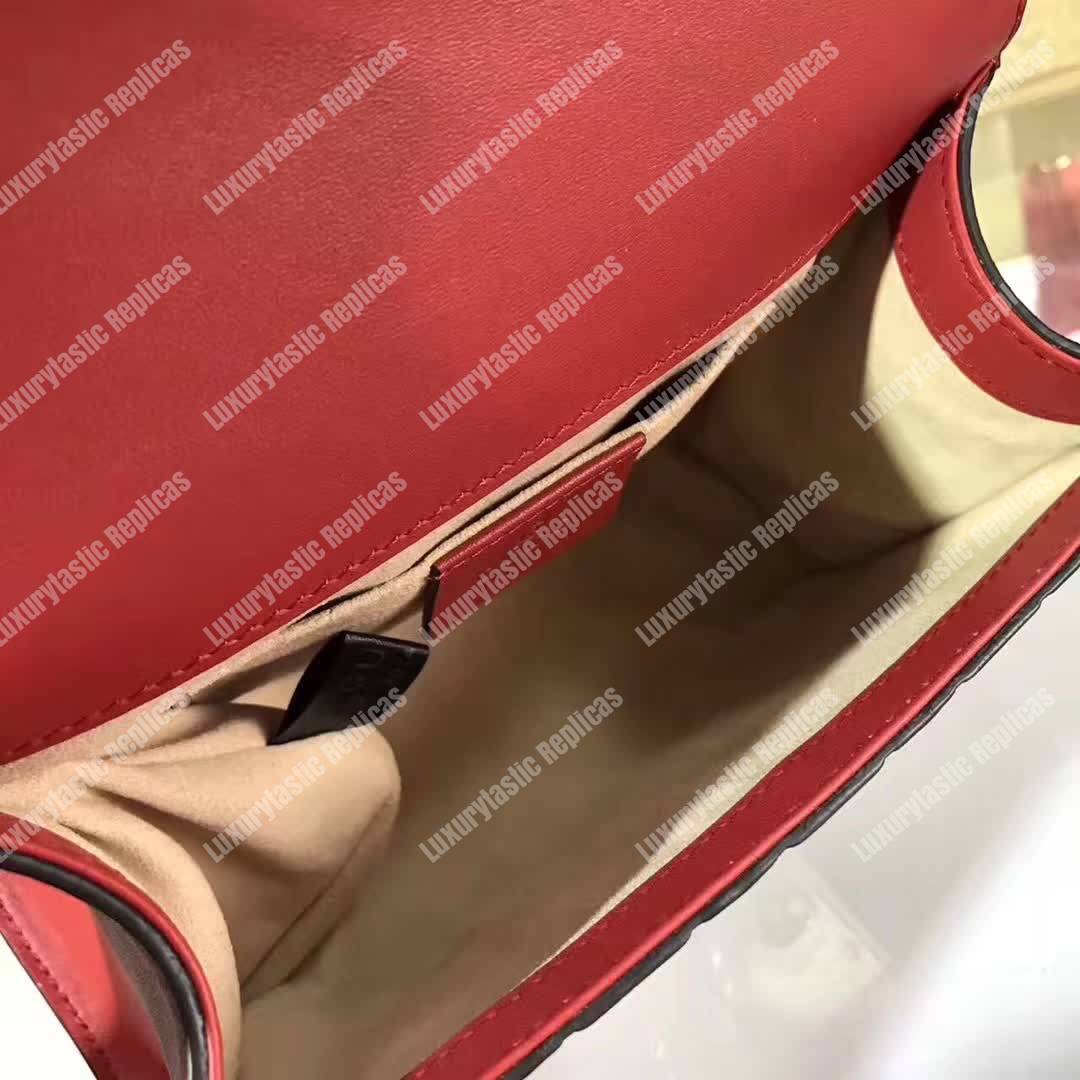 G*u*i padlock small signature shoulder bag red