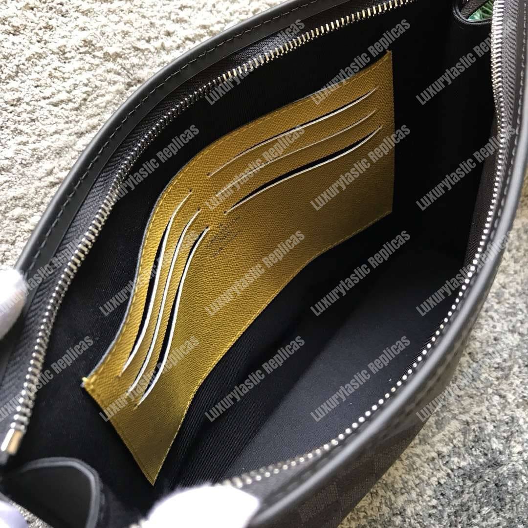 LV Pochette Voyage MM Damier Graphite Stripe Yellow