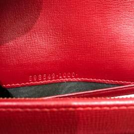 G*u*i leather chain card case wallet red