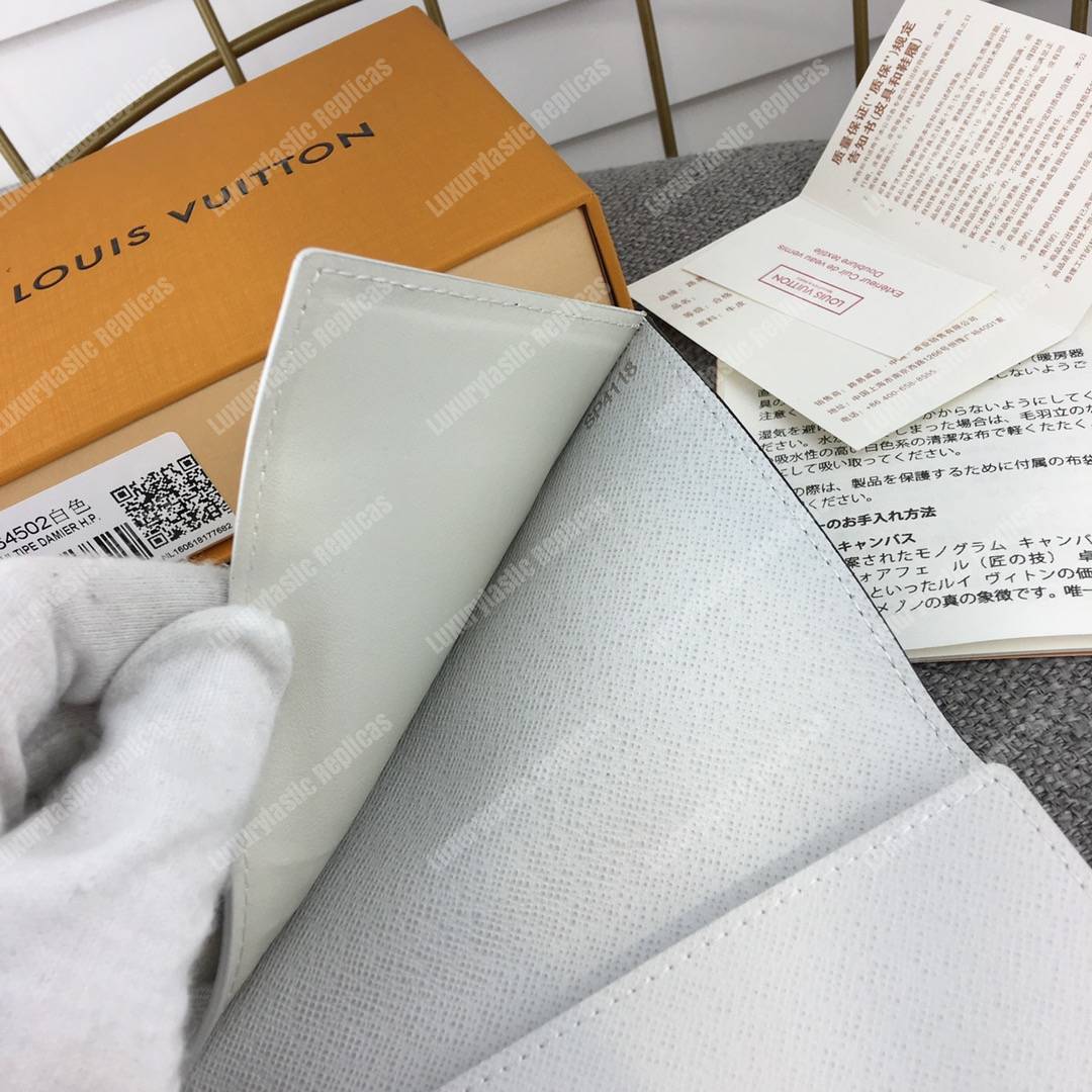 LV Passport Cover Taiga Monogram White