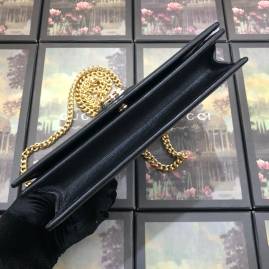 G*u*i leather chain card case wallet gold/black