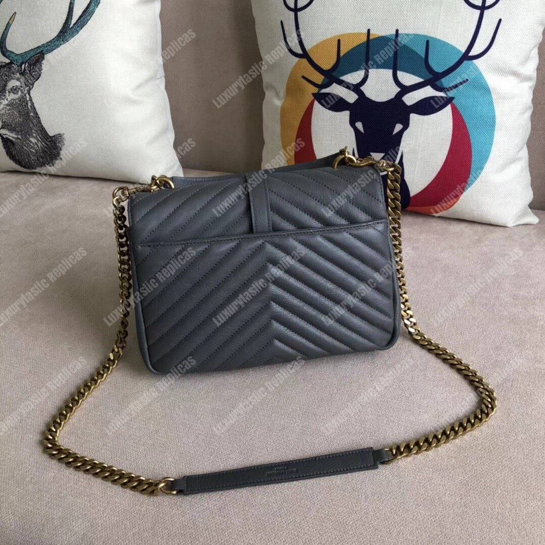 Saint Laurent Medium College Bag In Dark Anthracite