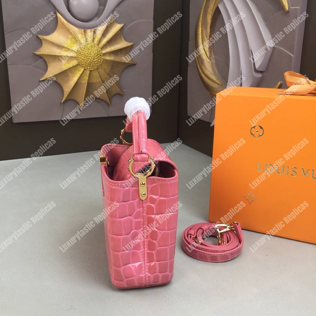 LV Capucines Mini Crocodilien Brillant Rose Tourmaline