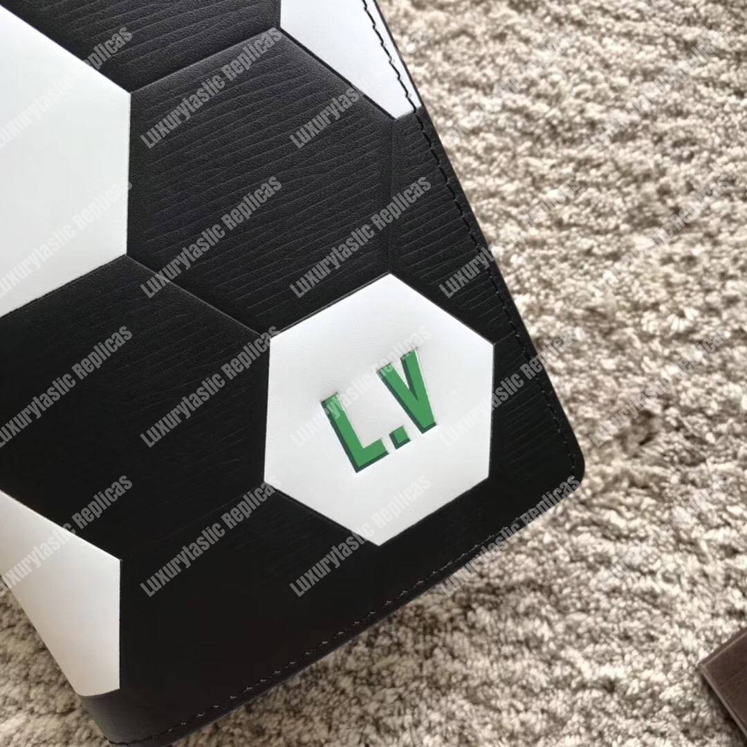 LV Brazza Wallet Epi Leather Hexagon Black