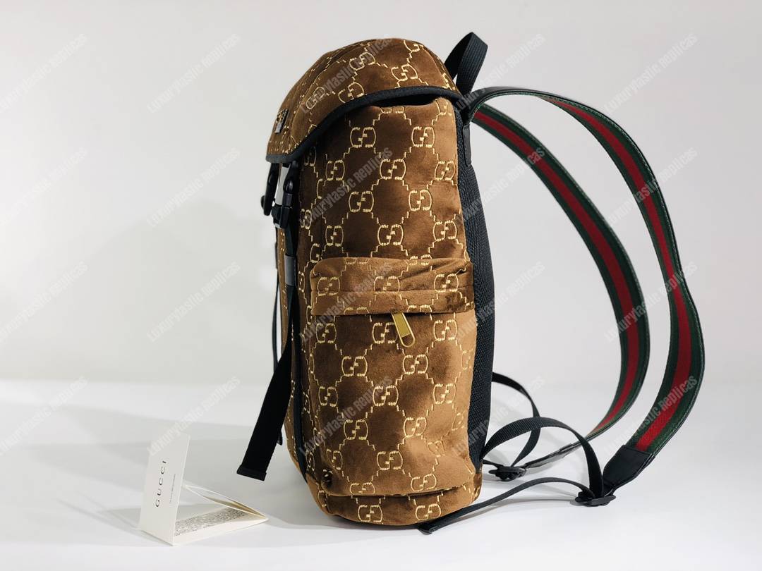 G*u*i medium gg velvet backpack brown