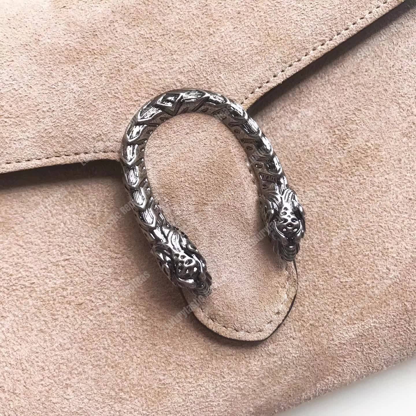 G*u*i dionysus suede mini chain bag taupe