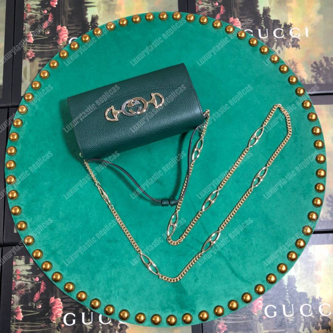 G*u*i zumi dark green smooth leather mini bag