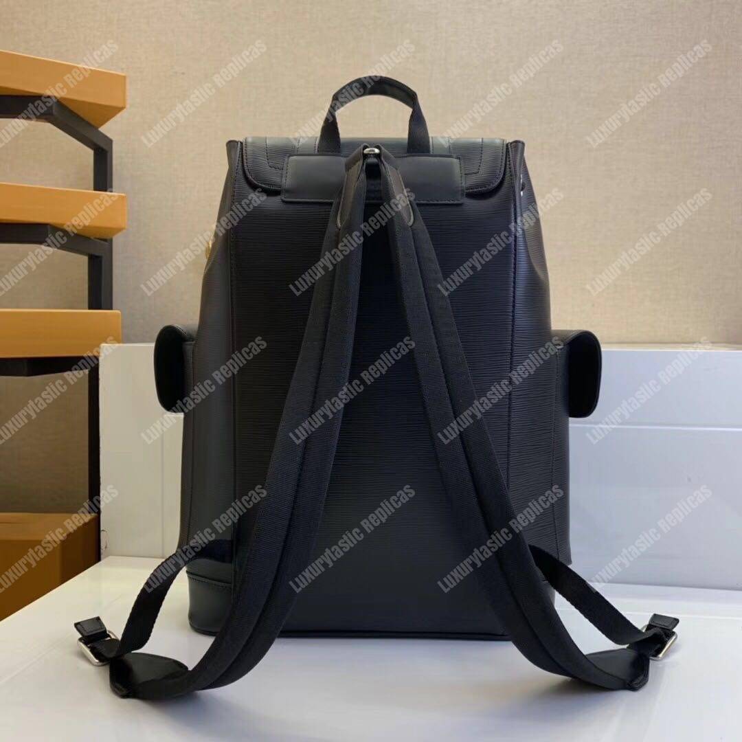 LV Christopher Backpack PM Epi Leather Acid Green Initials