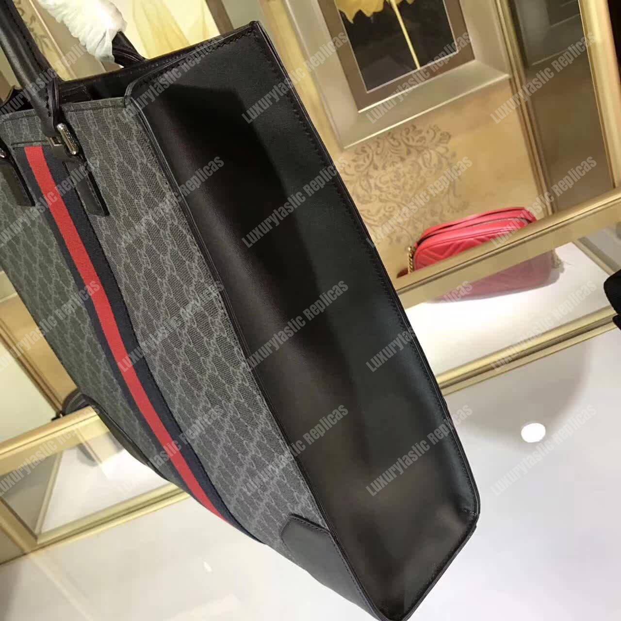 G*u*i gg sup*e tote with angry cat grey/black