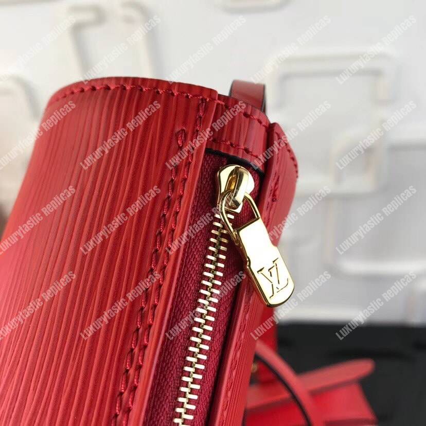 LV Soufflot Bag Black Epi Leather Red
