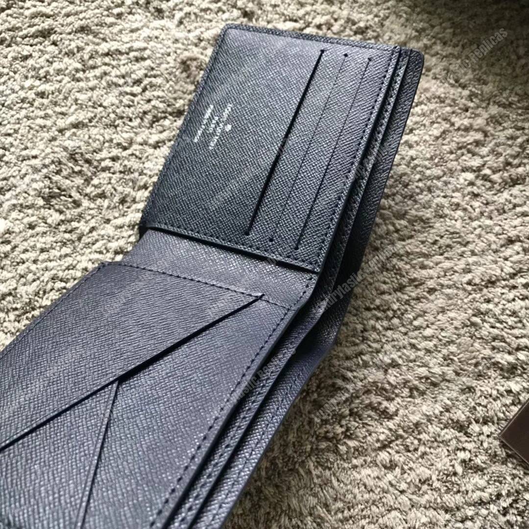LV Multiple Wallet Epi Leather Bleu Azur Initial