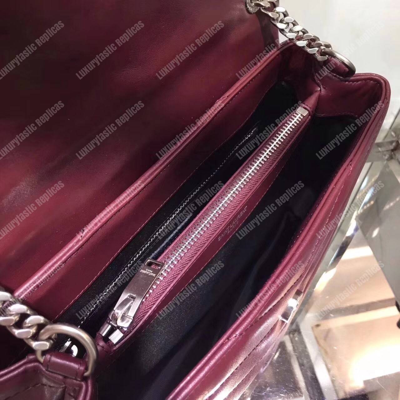 Saint Laurent Small Loulou Monogram Chain Bag Red Metallic
