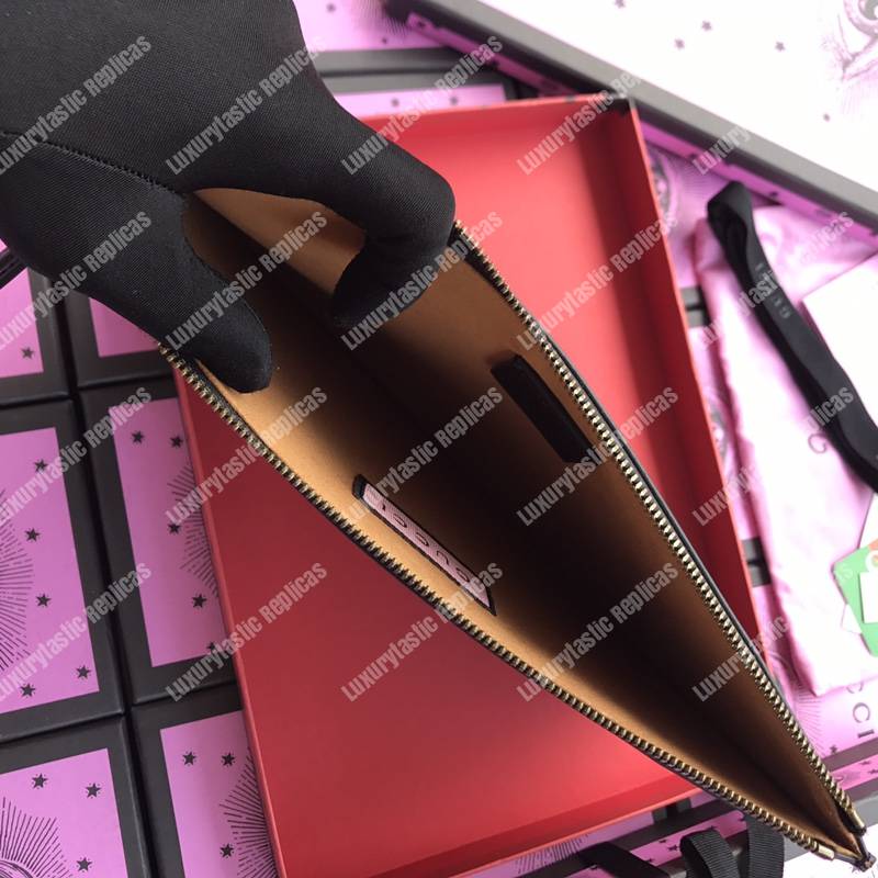 G*u*i G*u*ighost leather pouch bag black