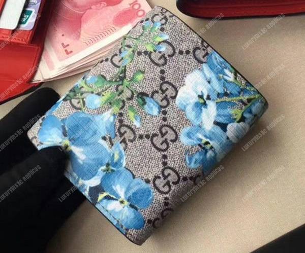 G*u*i gg blooms sup*e padlock wallet blue