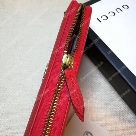G*u*i gg leather zip around wallet hibiscus red