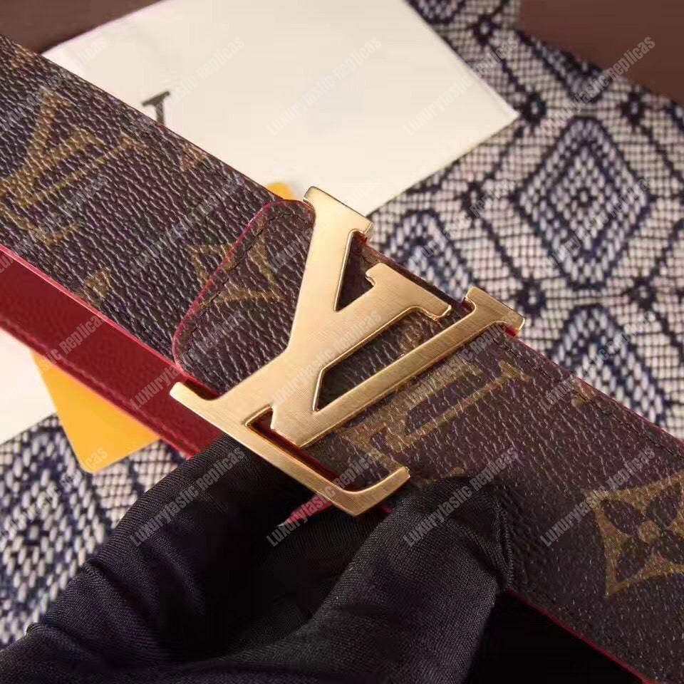 LV Initiales 30MM Reversible Belt Monogram Canvas Red