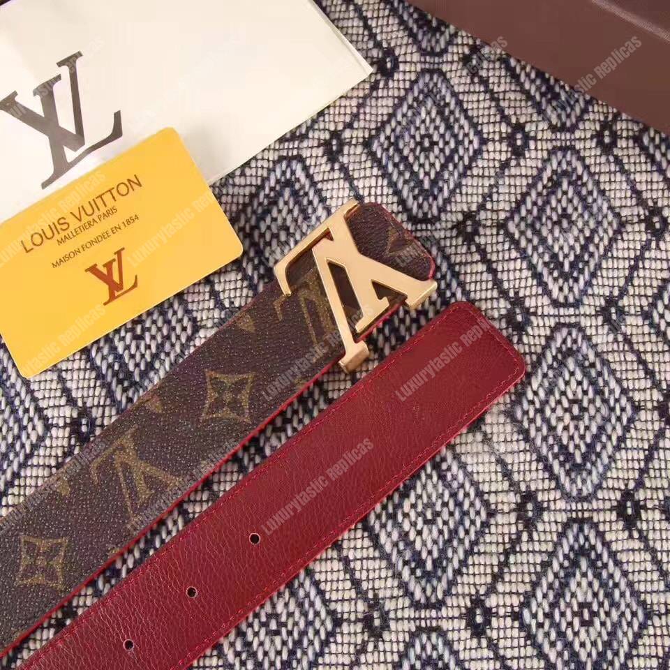 LV Initiales 30MM Reversible Belt Monogram Canvas Red
