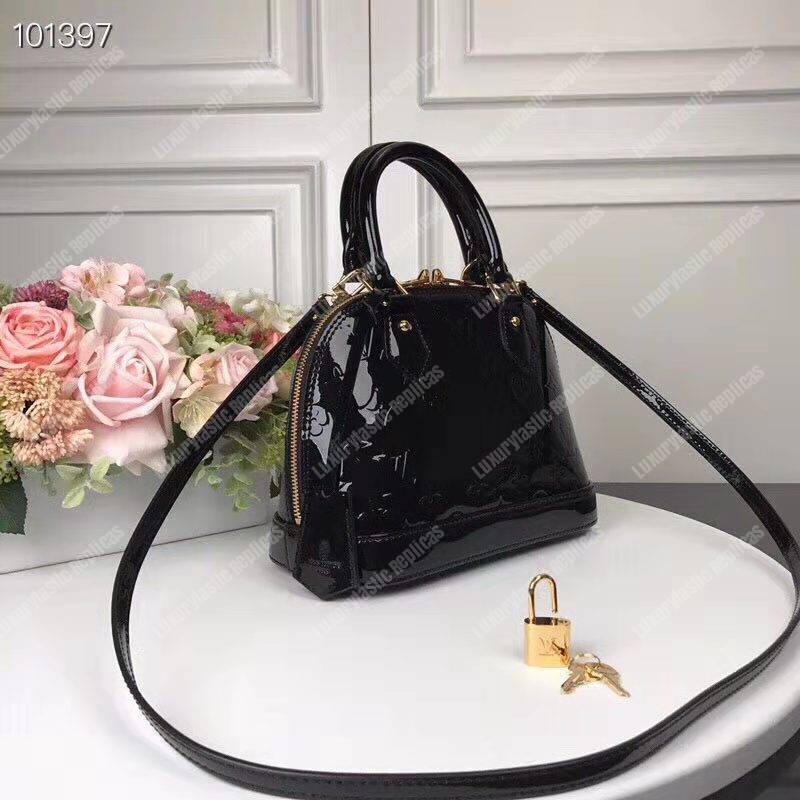 LV Alma BB Monogram Vernis Leather Noir