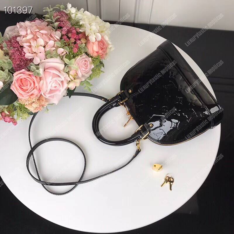 LV Alma BB Monogram Vernis Leather Noir
