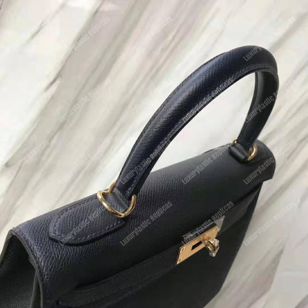 H**mes kelly 28 epsom black gold-toned hardware replica
