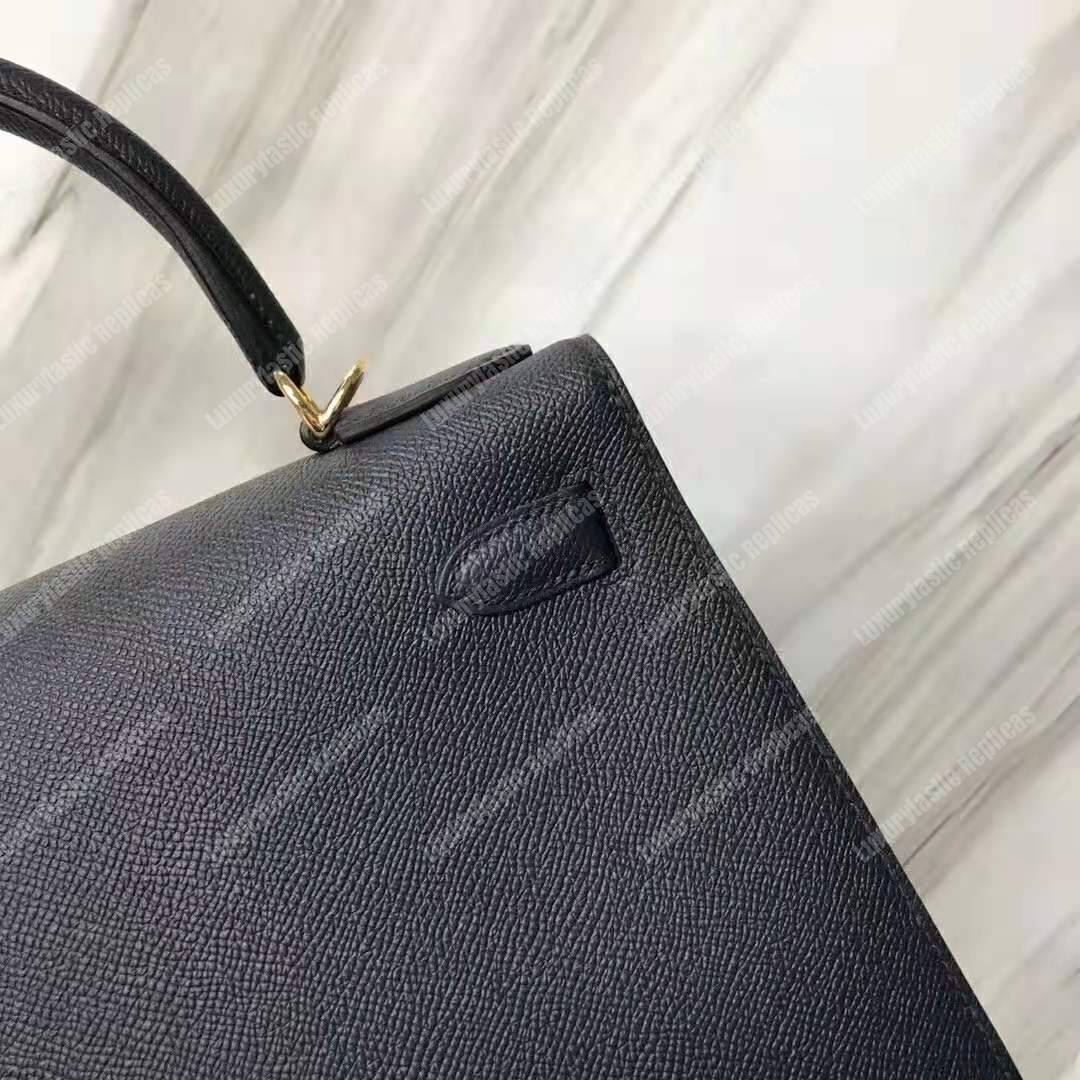 H**mes kelly 28 epsom black gold-toned hardware replica