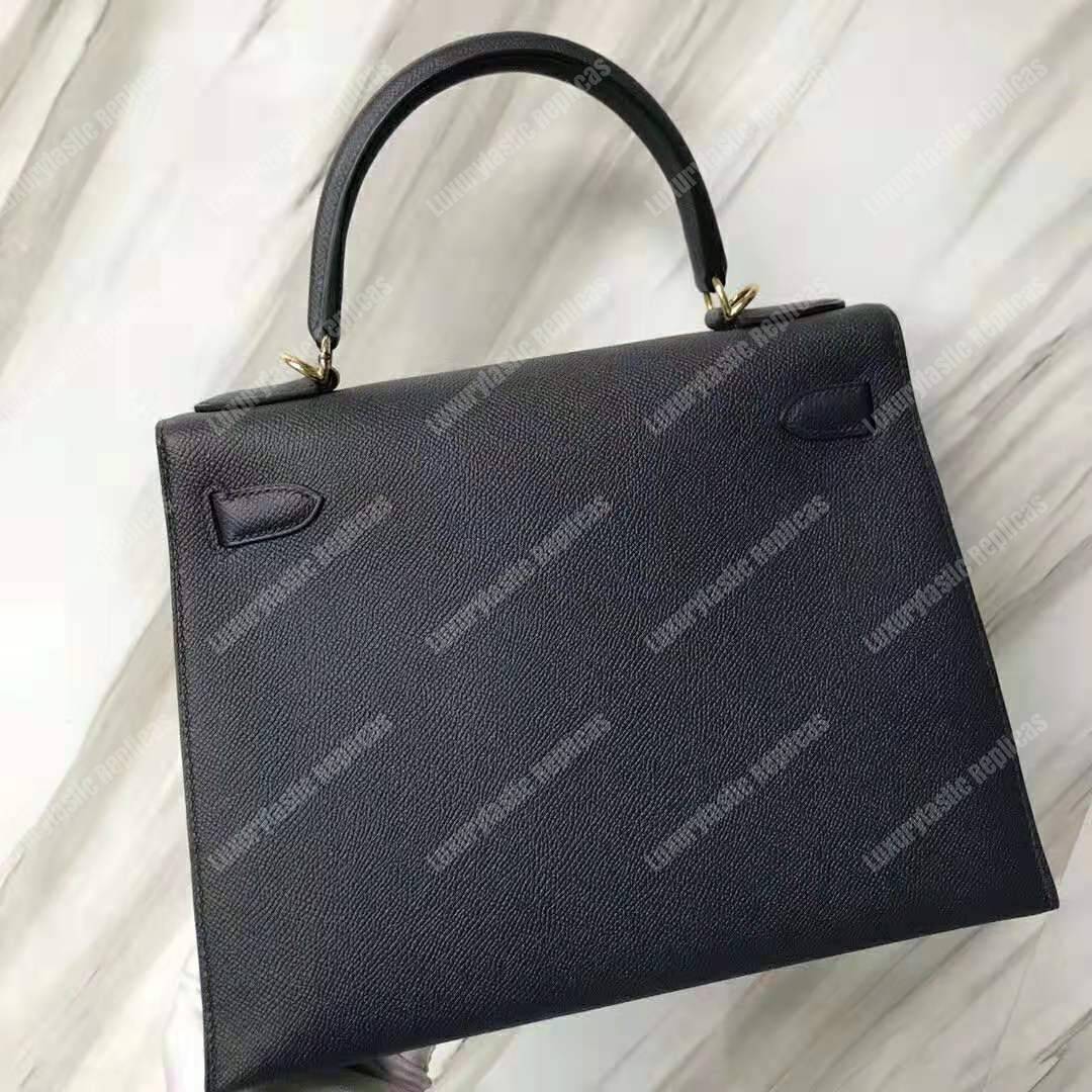 H**mes kelly 28 epsom black gold-toned hardware replica