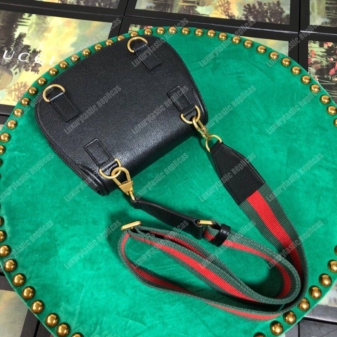 G*u*i crossbody animalier saddle bag black leather