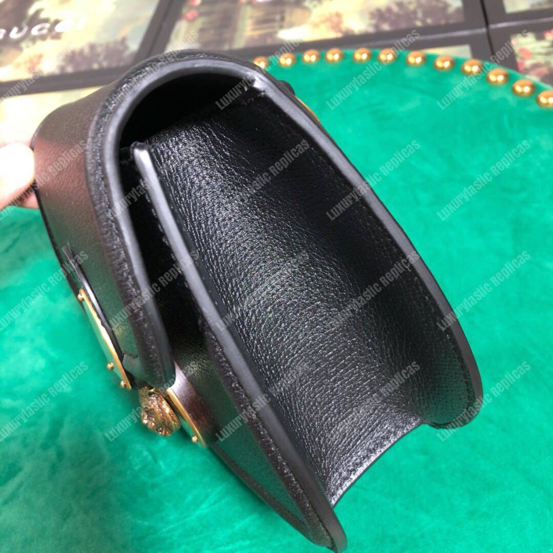 G*u*i crossbody animalier saddle bag black leather