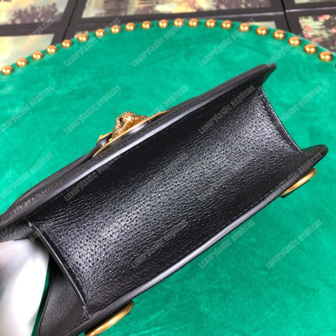 G*u*i crossbody animalier saddle bag black leather