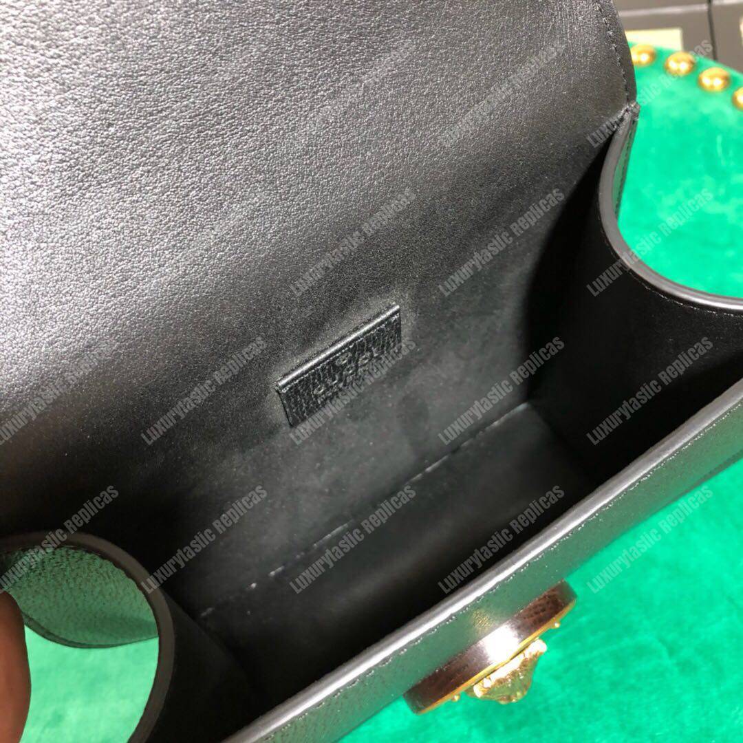 G*u*i crossbody animalier saddle bag black leather