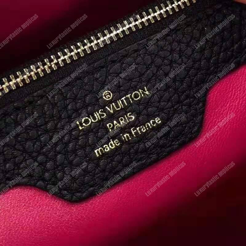 LV Capucines MM Taurillon Leather Noir Electric