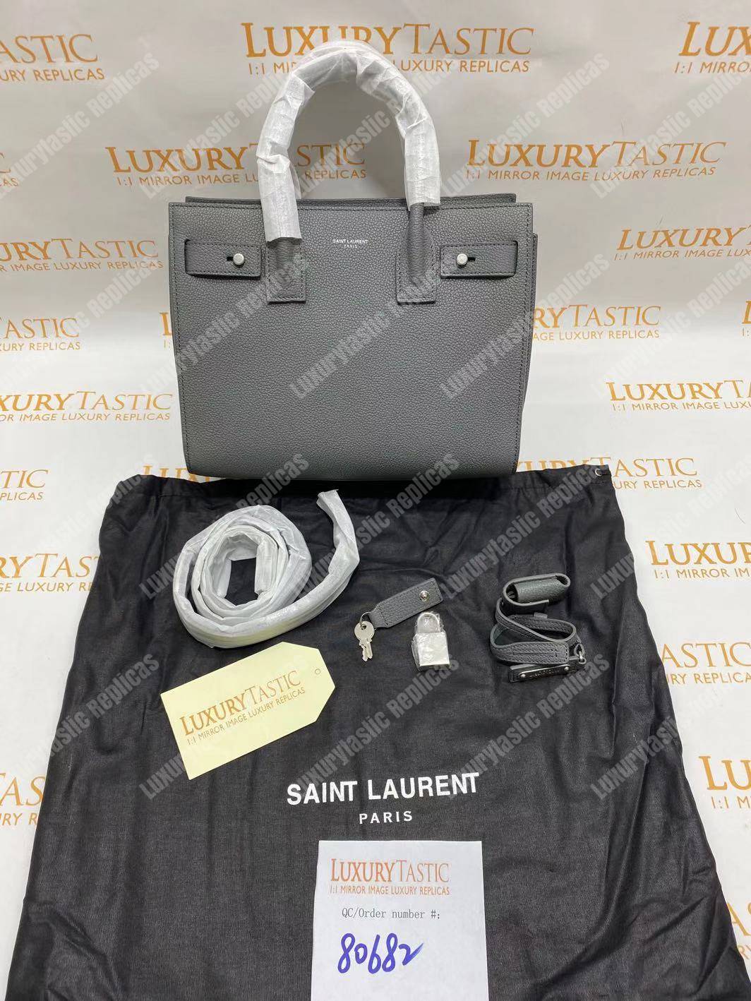Saint Laurent Sac De Jour Baby Grained Leather Grey