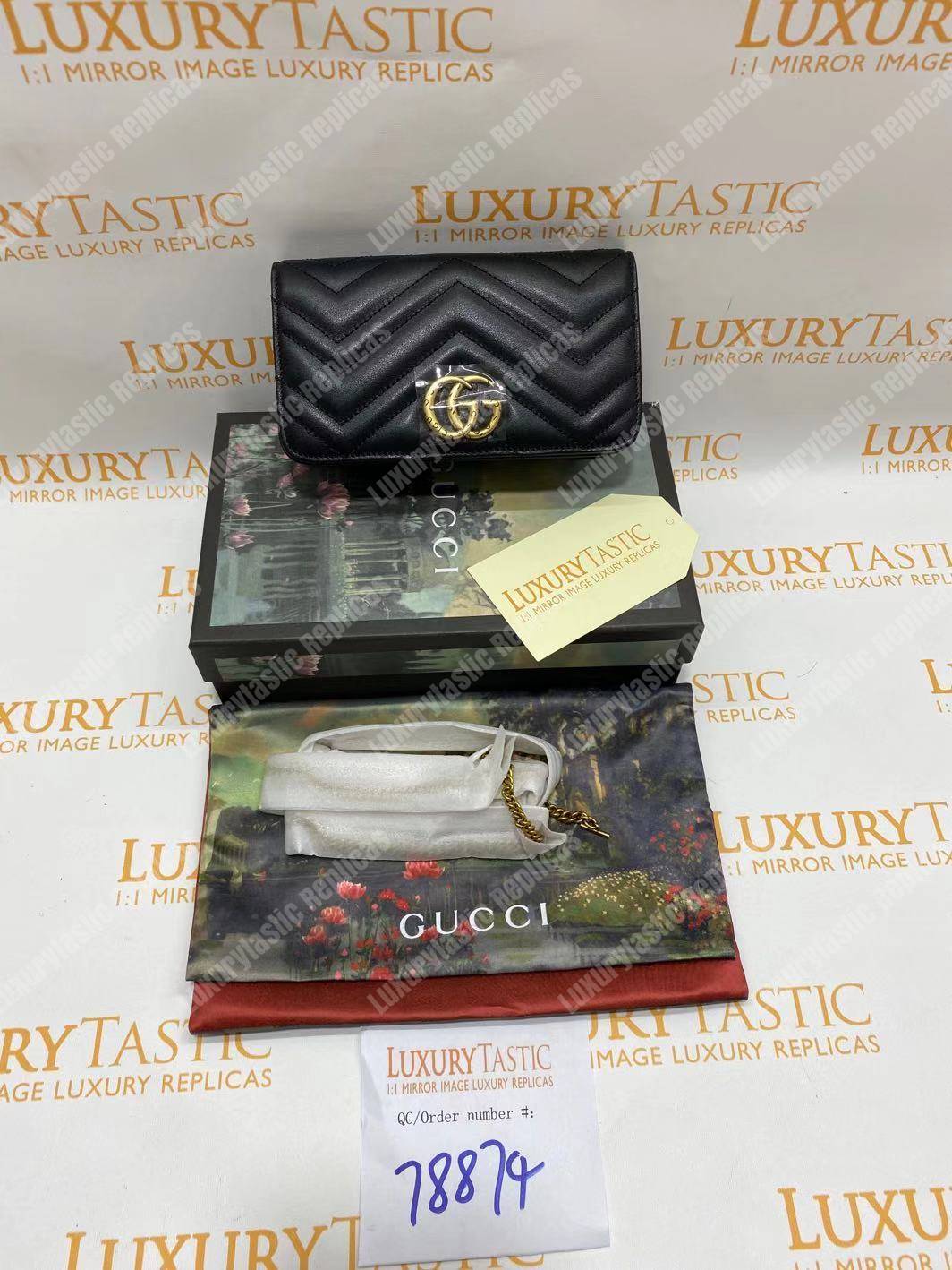 G*u*i gg marmont mini leather bag black