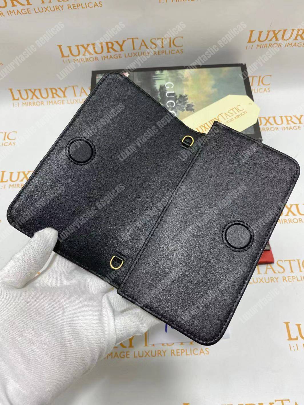 G*u*i gg marmont mini leather bag black