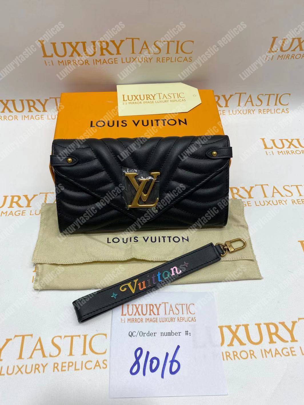 LV New Wave Long Wallet Black